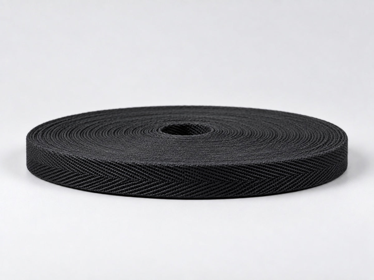 Ruban Serge en coton 10 mm – Noir col. 98